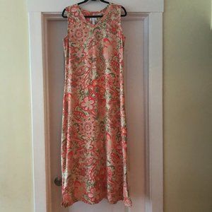 NWOT - Denim & Co. sleeveless coral multi-print maxi dress
